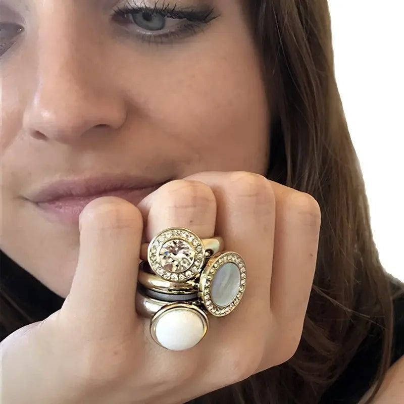 Center Gold Interchangeable Ring Topper - Dyrberg/Kern NZ