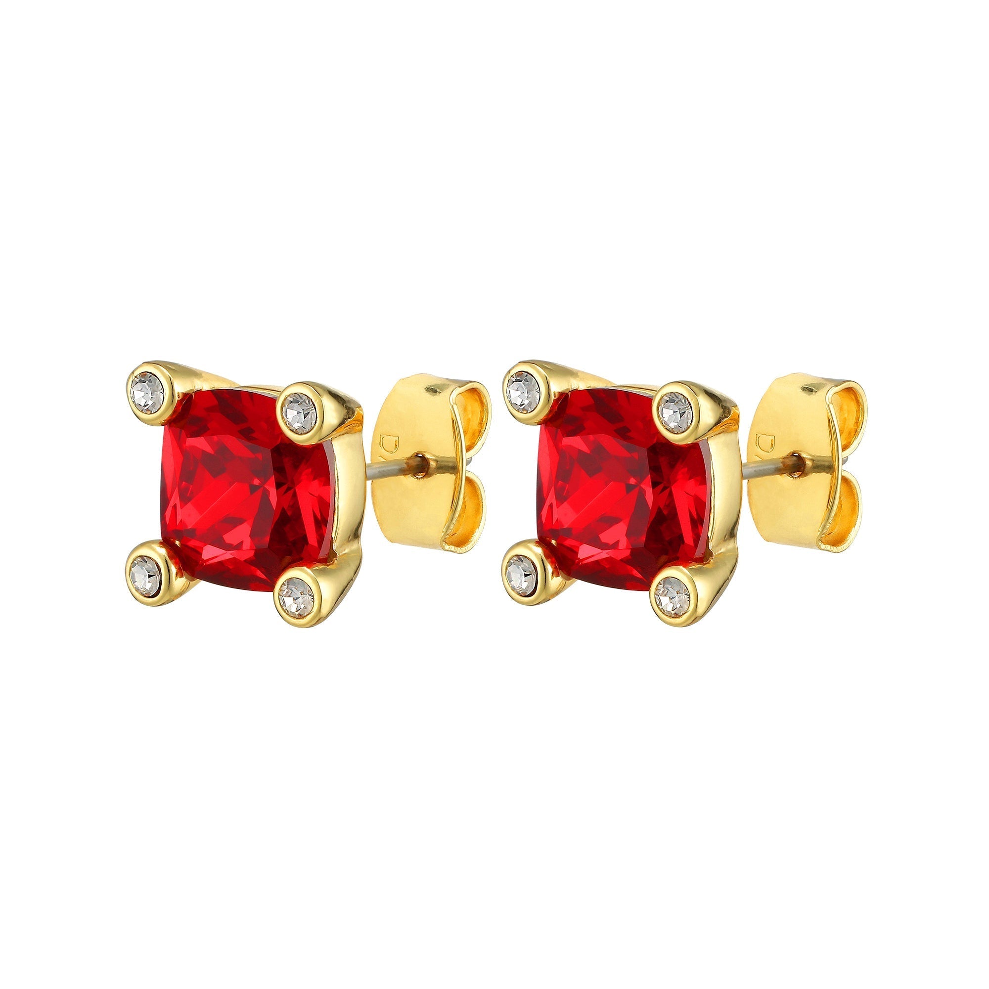 Clara Gold Earrings - Red | Dyrberg/Kern NZ