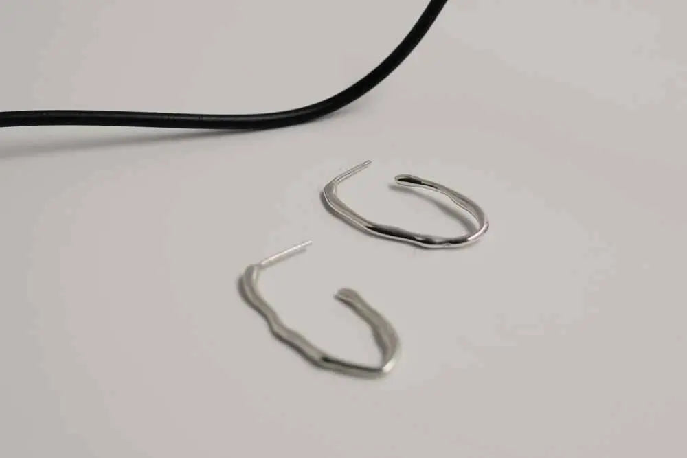 Clara Silver Hoops Oval - Dyrberg/Kern NZ