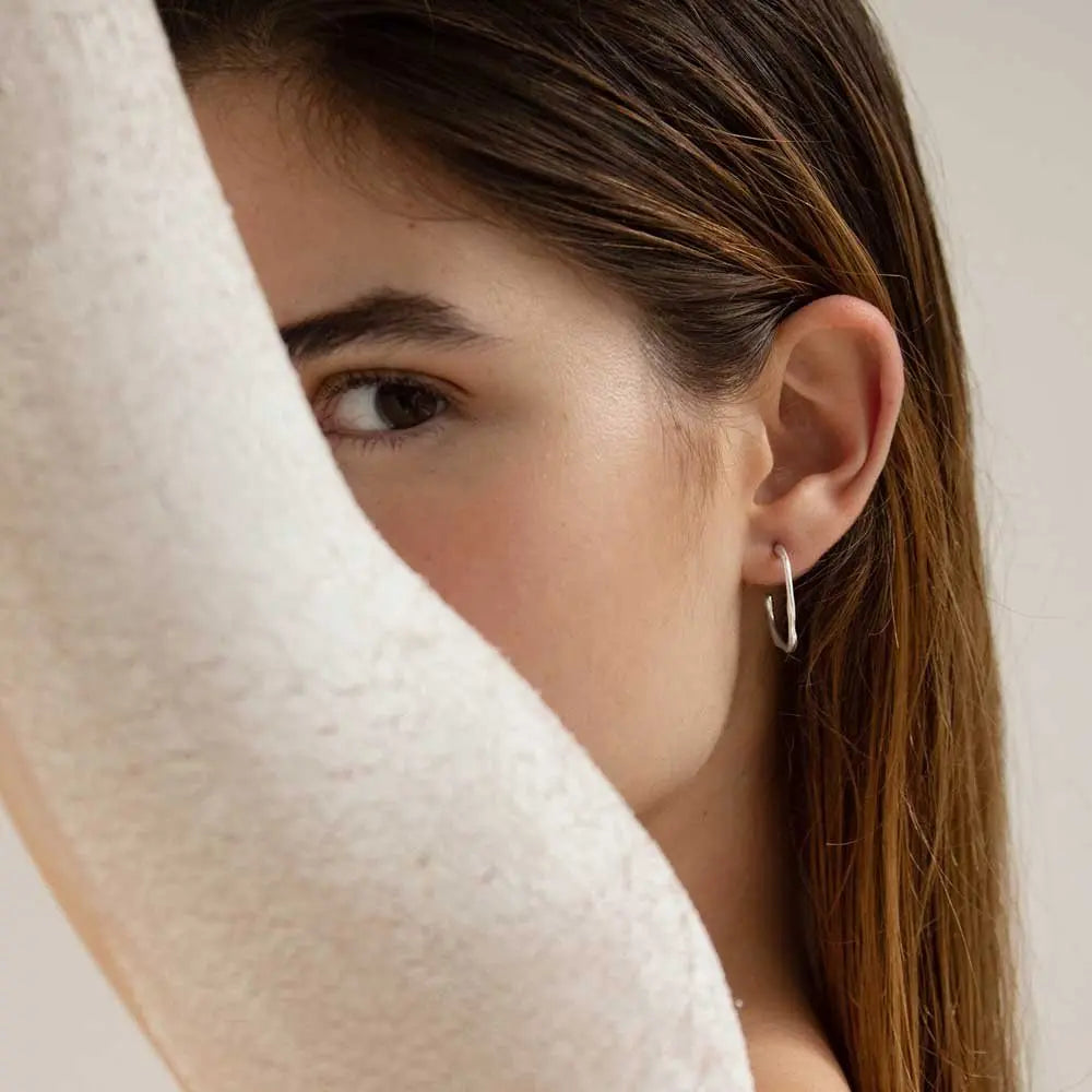 Clara Silver Hoops Oval - Dyrberg/Kern NZ