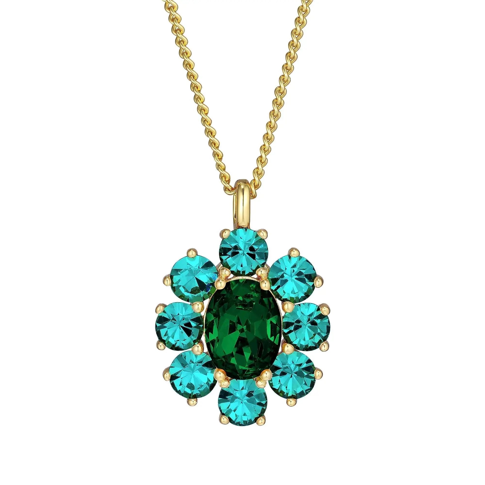 Claudia Gold Necklace - Green - Dyrberg/Kern NZ