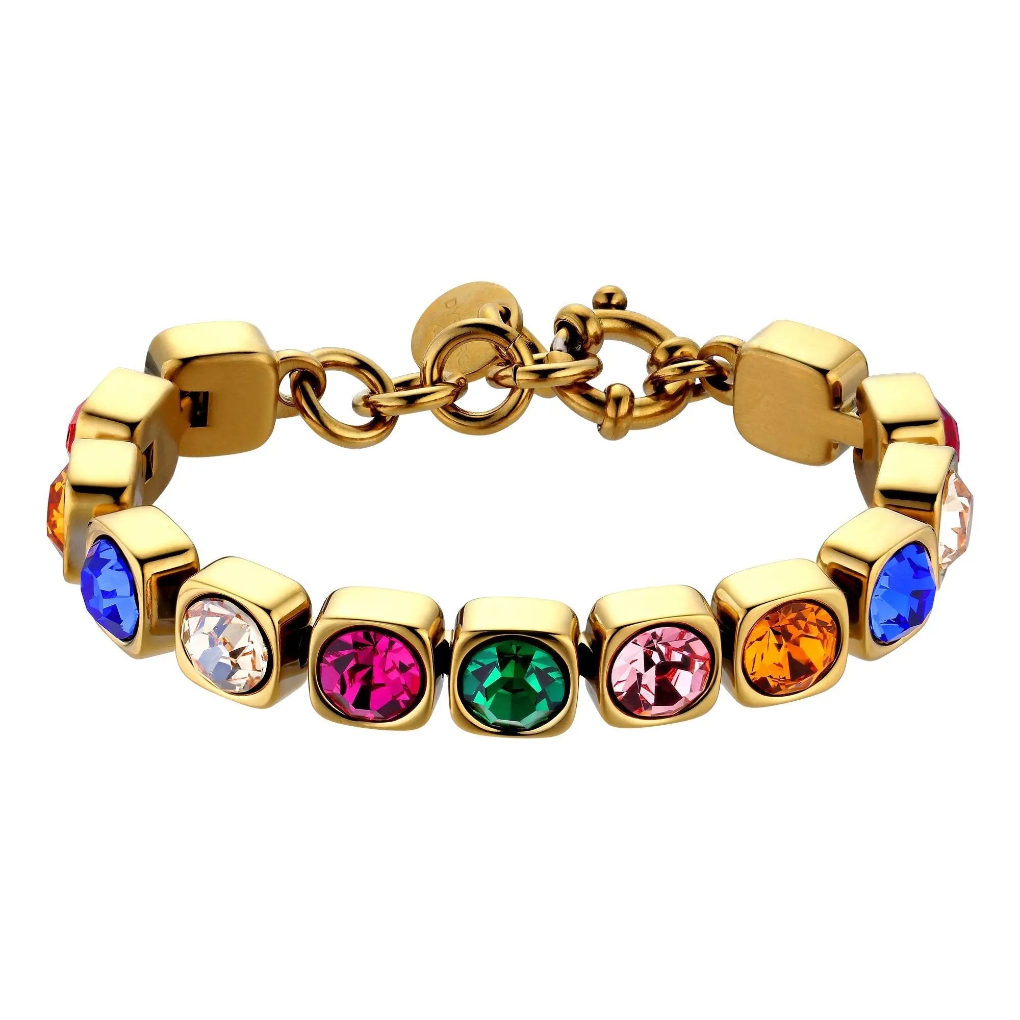 Conian Gold Tennis Bracelet - Rainbow - Dyrberg/Kern NZ