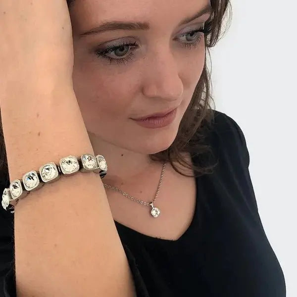 Conian Shiny Silver Tennis Bracelet - Dyrberg/Kern NZ