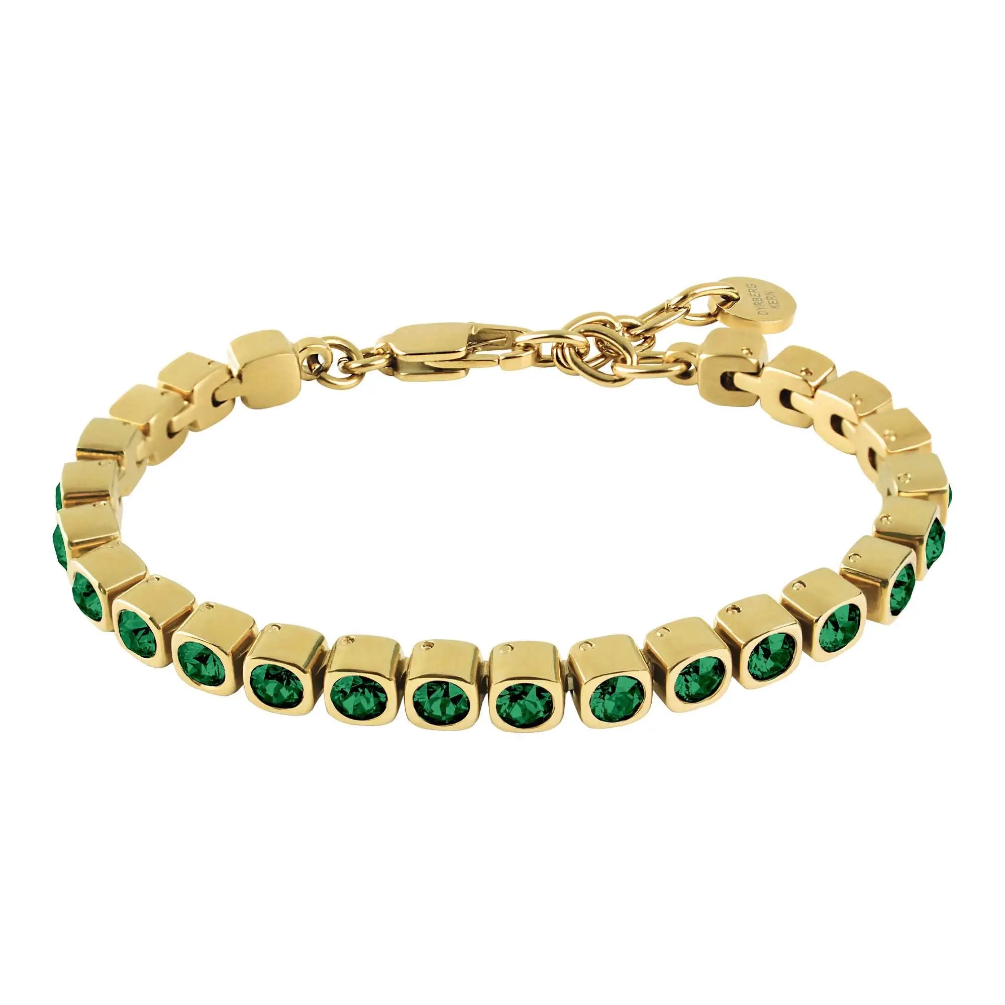 Cory Gold Tennis Bracelet - Emerald Green - Dyrberg/Kern NZ