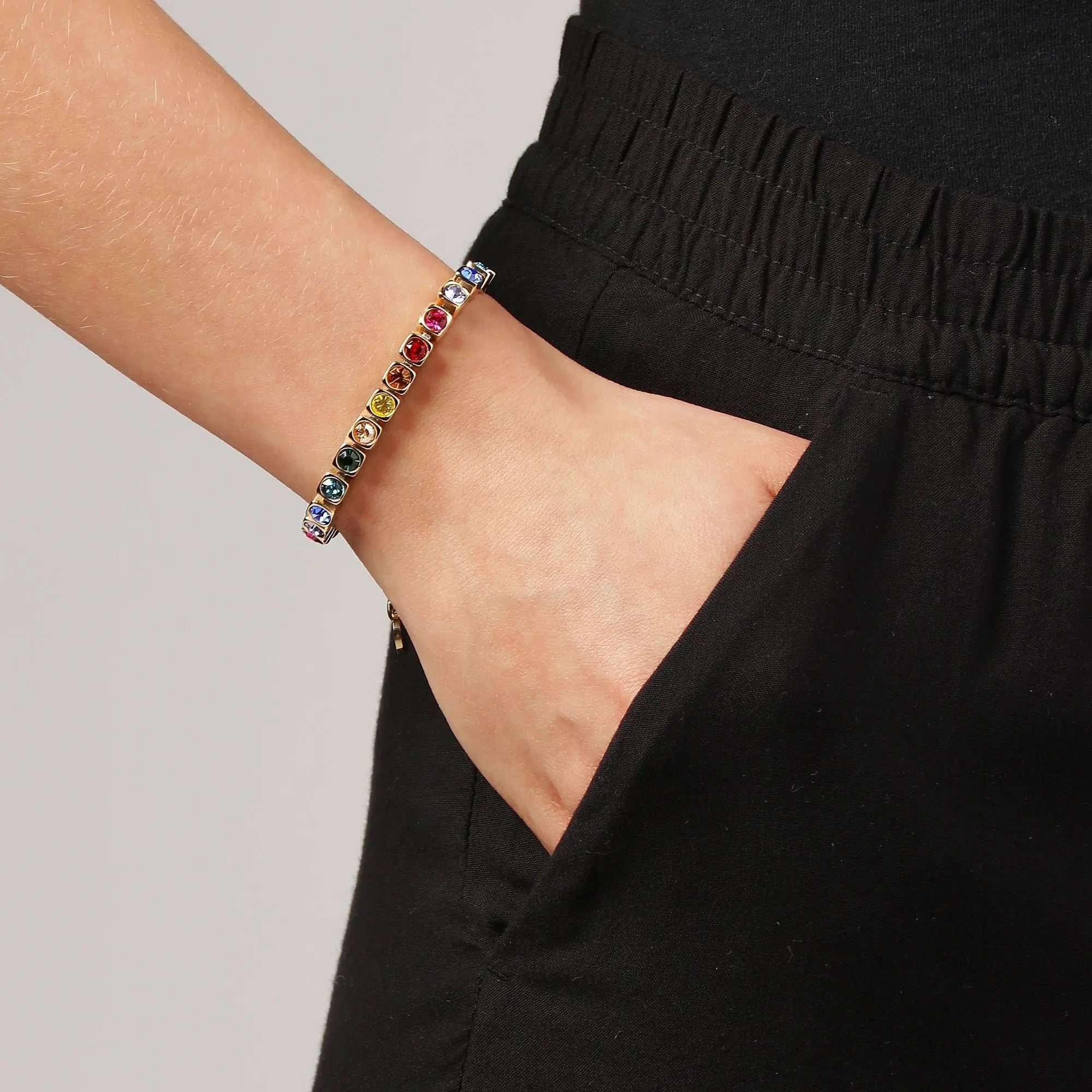 Cory Gold Tennis Bracelet - Rainbow - Dyrberg/Kern NZ