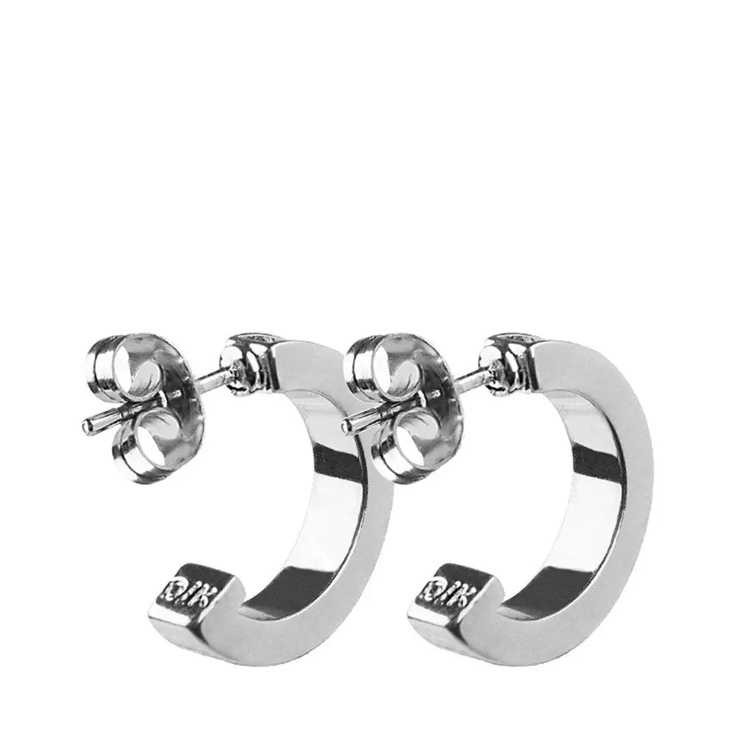 Desolo Shiny Silver Hoop Earrings - Dyrberg/Kern NZ
