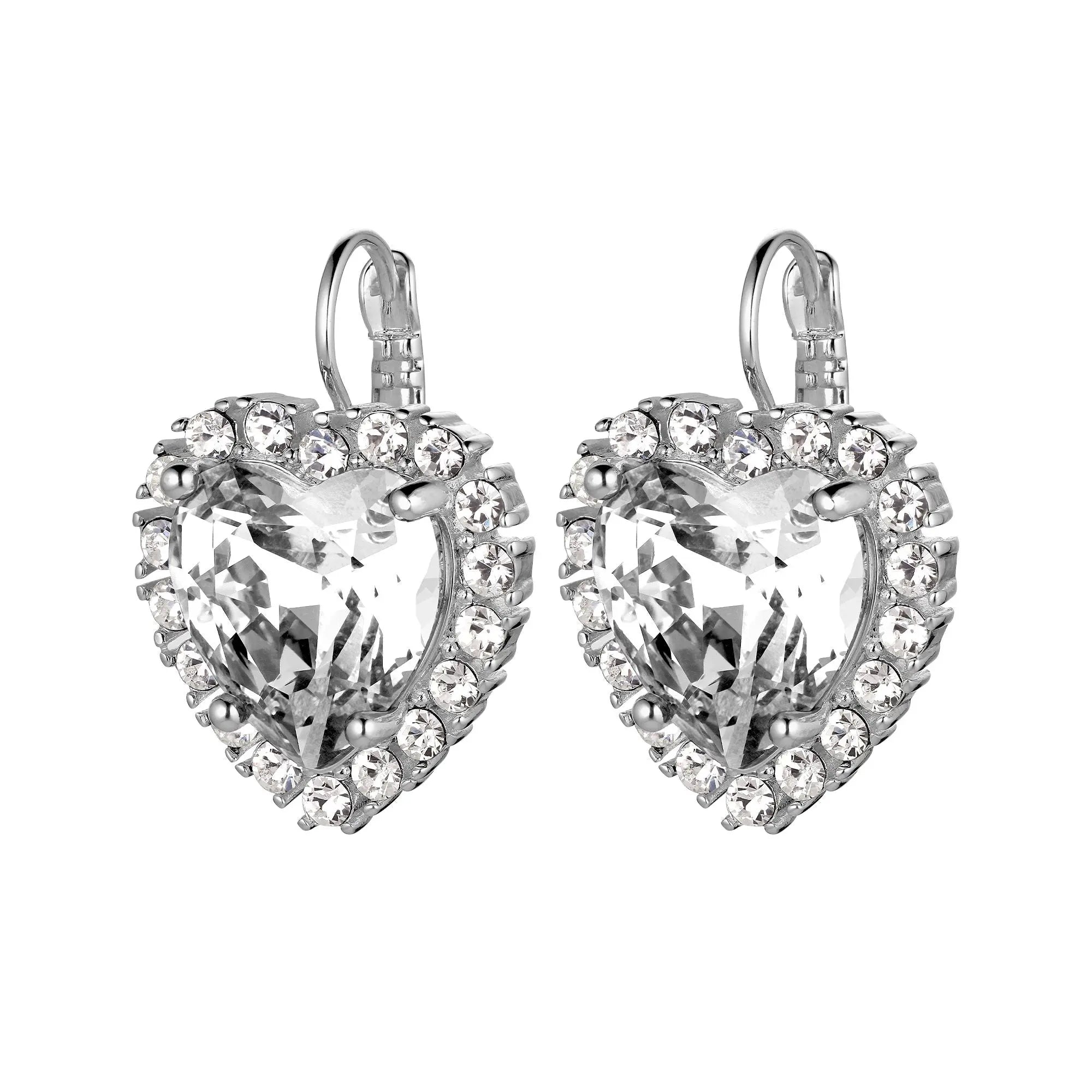 Felicia Shiny Silver Earrings - Crystal - Dyrberg/Kern NZ