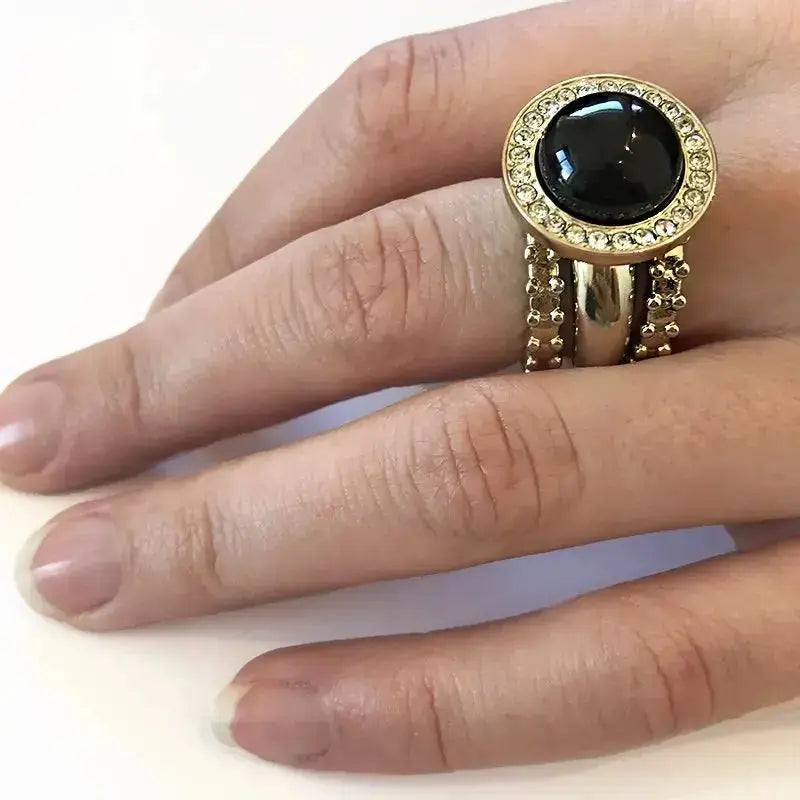 Focus Gold Interchangeable Ring Topper - Turquoise - Dyrberg/Kern NZ