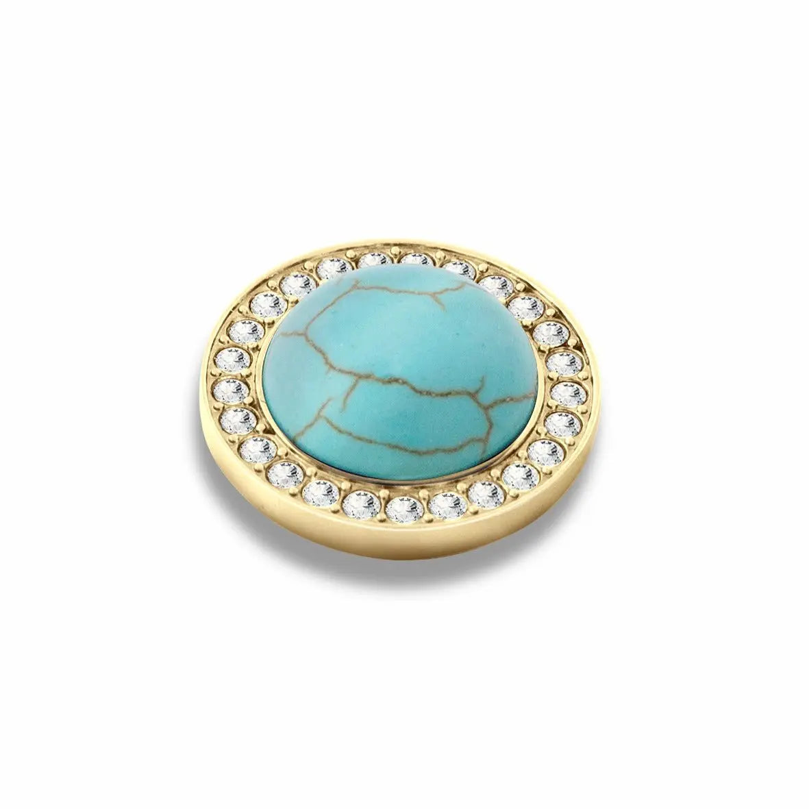 Focus Gold Interchangeable Ring Topper - Turquoise - Dyrberg/Kern NZ