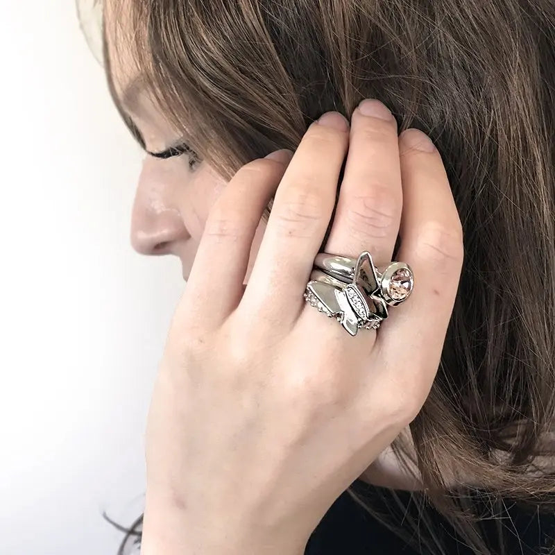 Freedom Shiny Silver Interchangeable Ring Topper - Dyrberg/Kern NZ