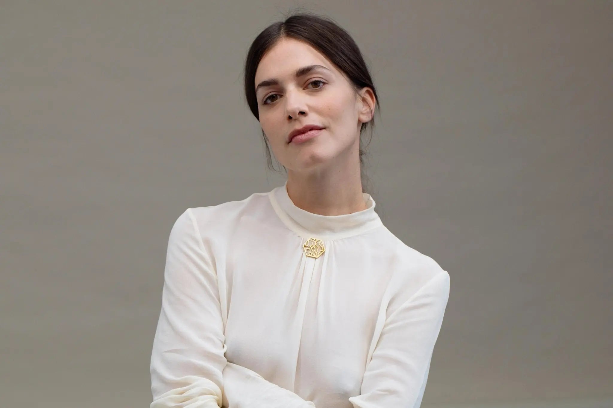 Gaudi Gold Brooch (Hexagon) - Dyrberg/Kern NZ