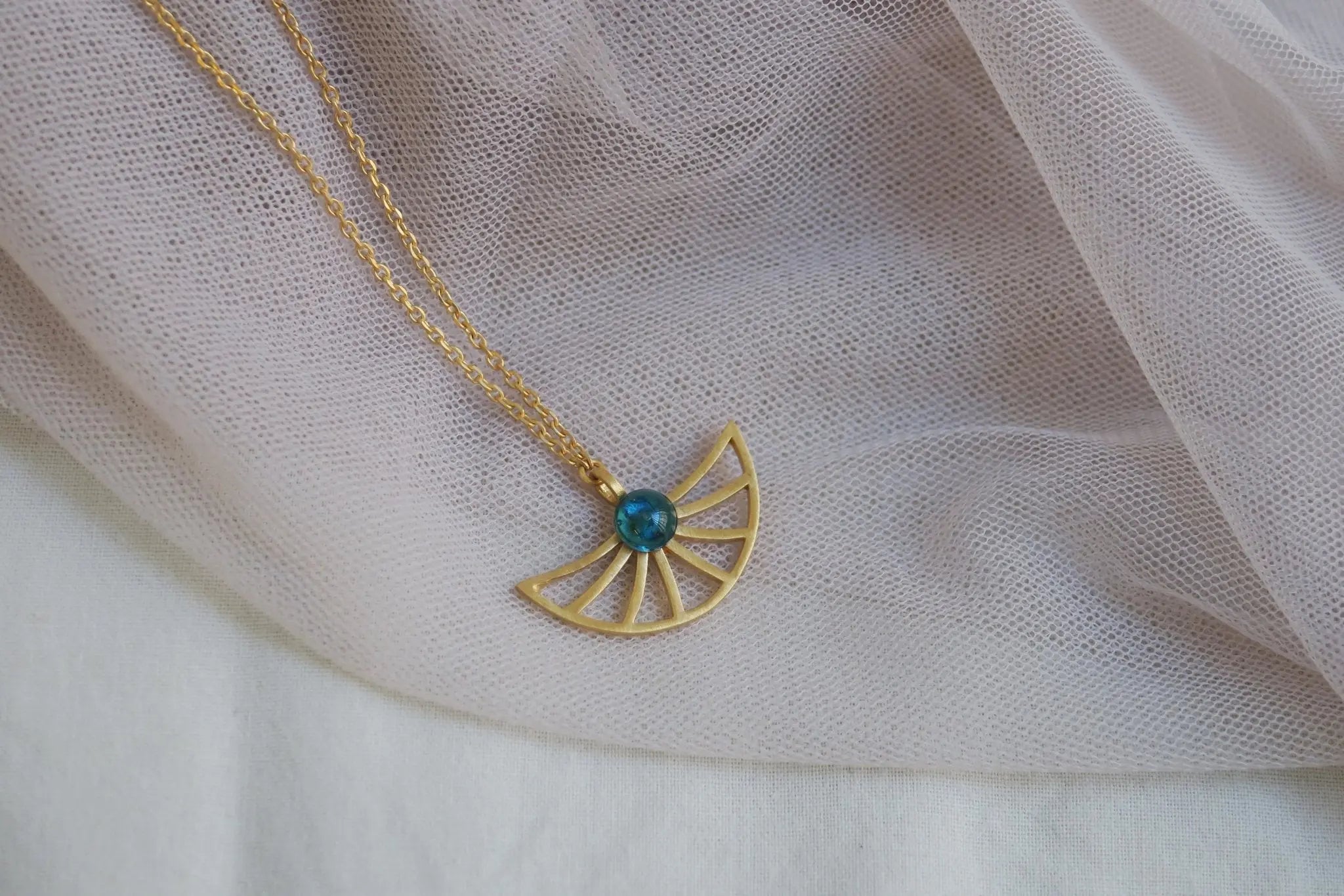 Gaudi Gold Necklace Fan Pendant - Dyrberg/Kern NZ