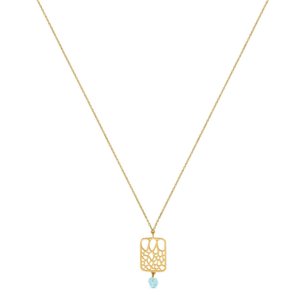 Gaudi Gold Necklace Square Pendant - Dyrberg/Kern NZ