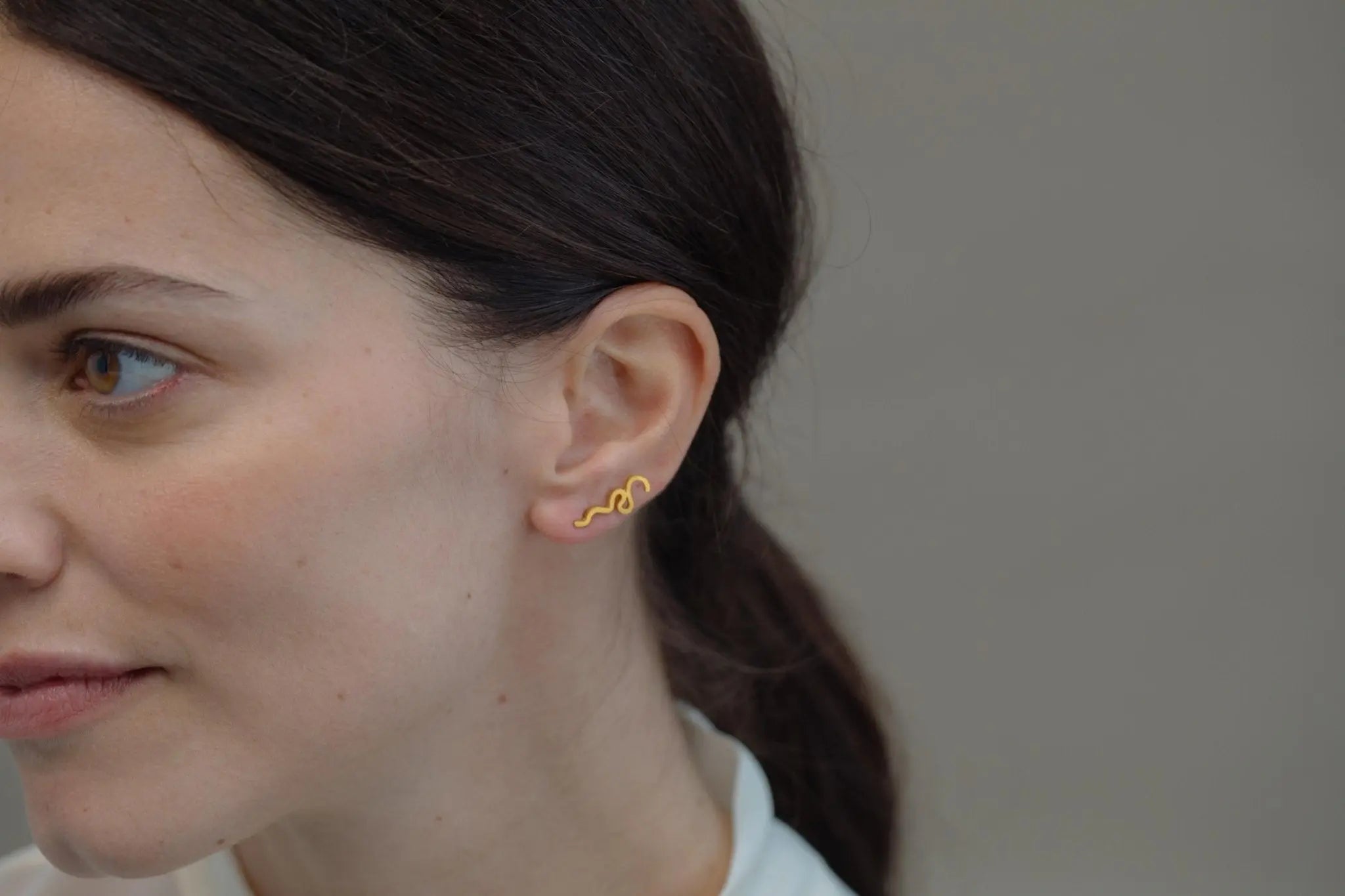 Gaudi Medium Gold Stud Earrings - Dyrberg/Kern NZ