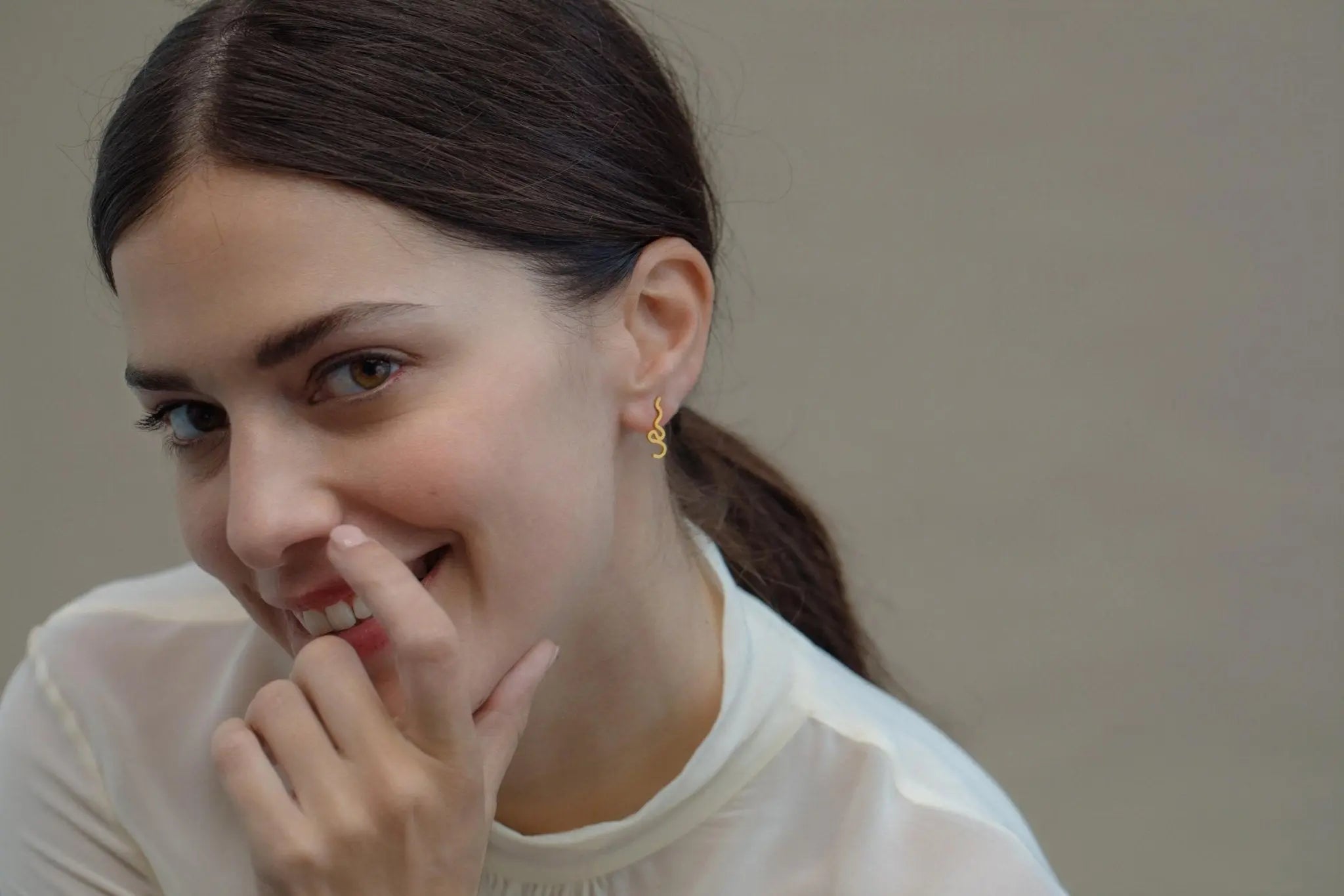 Gaudi Medium Gold Stud Earrings - Dyrberg/Kern NZ