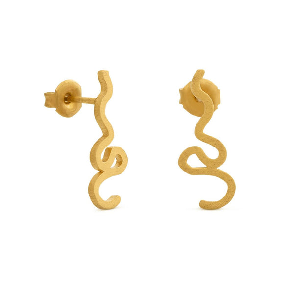 Gaudi Medium Gold Stud Earrings - Dyrberg/Kern NZ