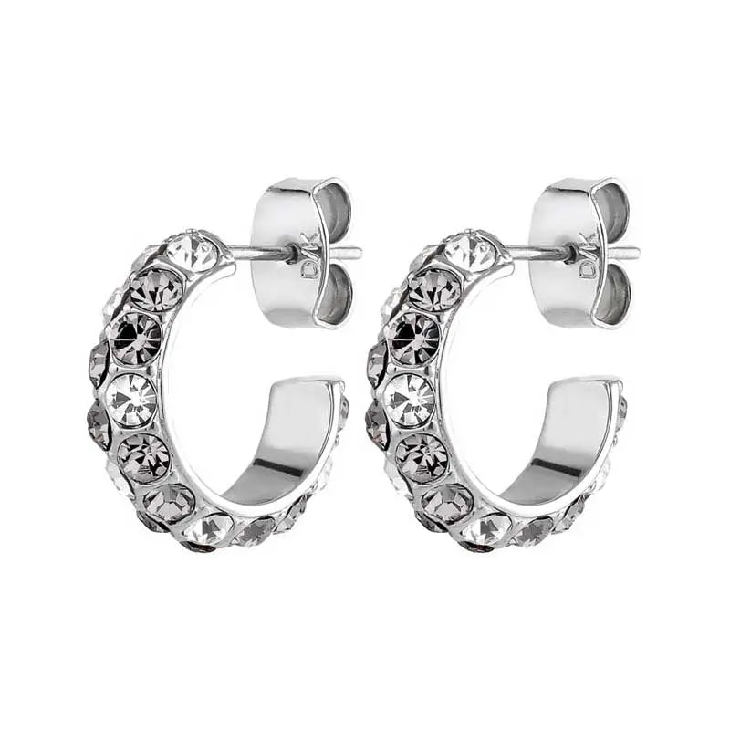 Heidi Shiny Silver Hoop Earrings - Dyrberg/Kern NZ