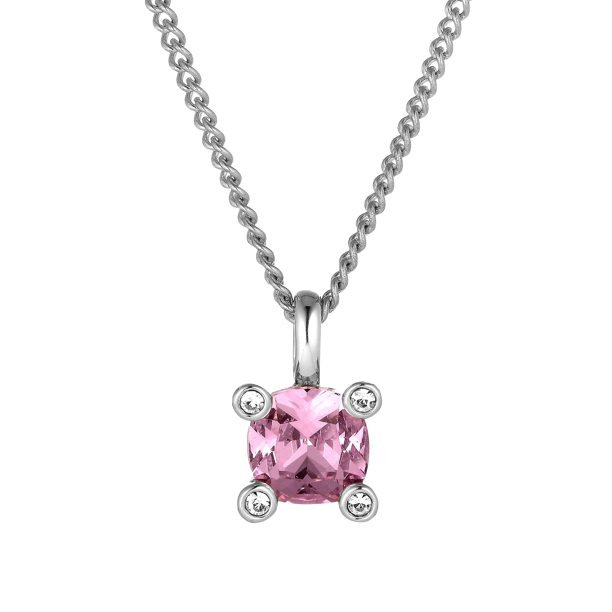 Julia Shiny Silver Necklace - Light Rose - Dyrberg/Kern NZ