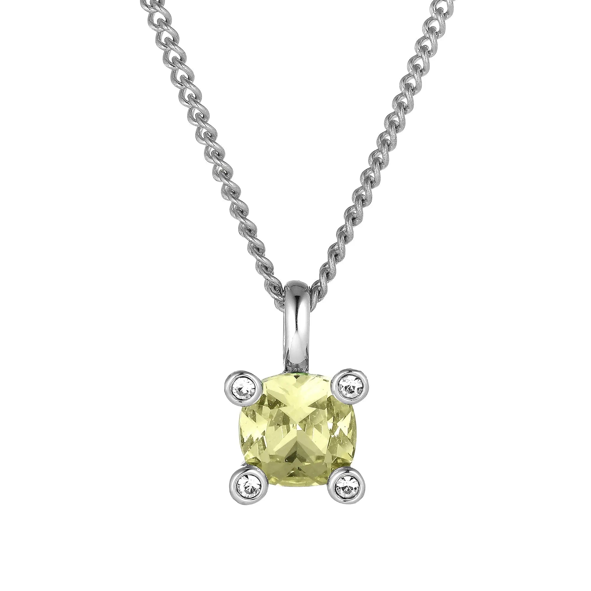 Julia Shiny Silver Necklace - Yellow - Dyrberg/Kern NZ