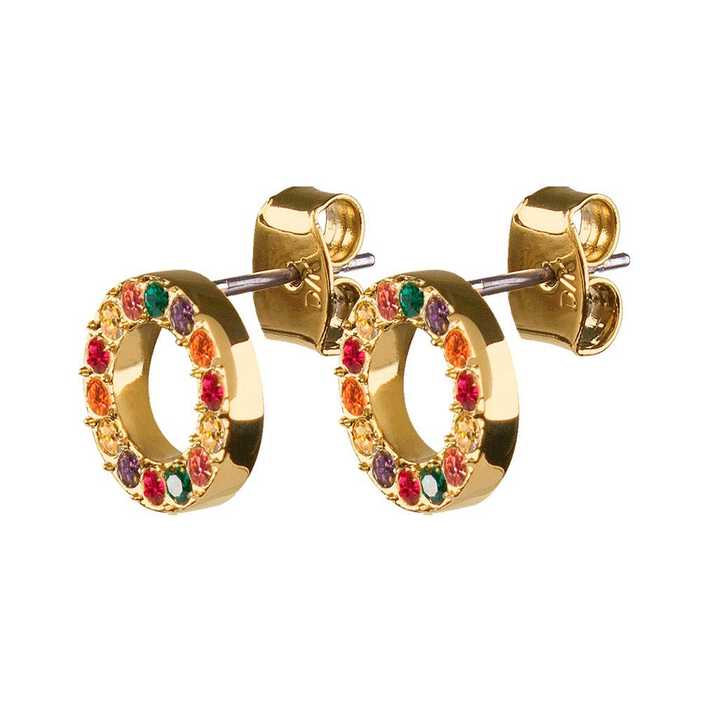 Koro Gold Stud Earrings - Multi - Dyrberg/Kern NZ