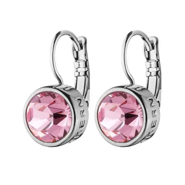 Louise Shiny Silver Earrings - Light Rose - Dyrberg/Kern NZ
