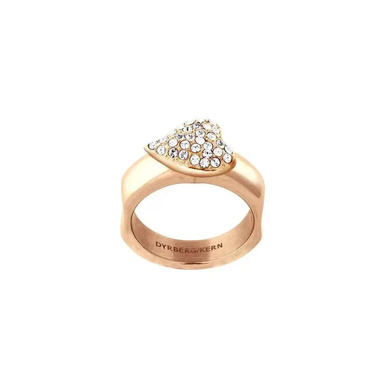 Love Rose Gold Interchangeable Ring Topper - Grey - Dyrberg/Kern NZ