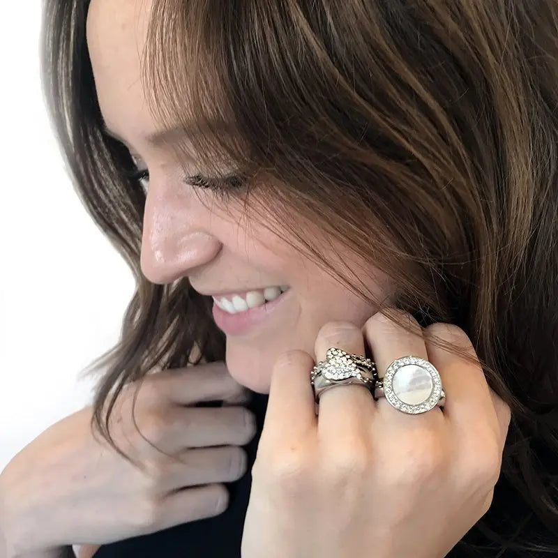 Love Shiny Silver Interchangeable Ring Topper - Dyrberg/Kern NZ