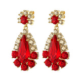 Ruby Red Gold Drop Earrings - Dyrberg/Kern NZ