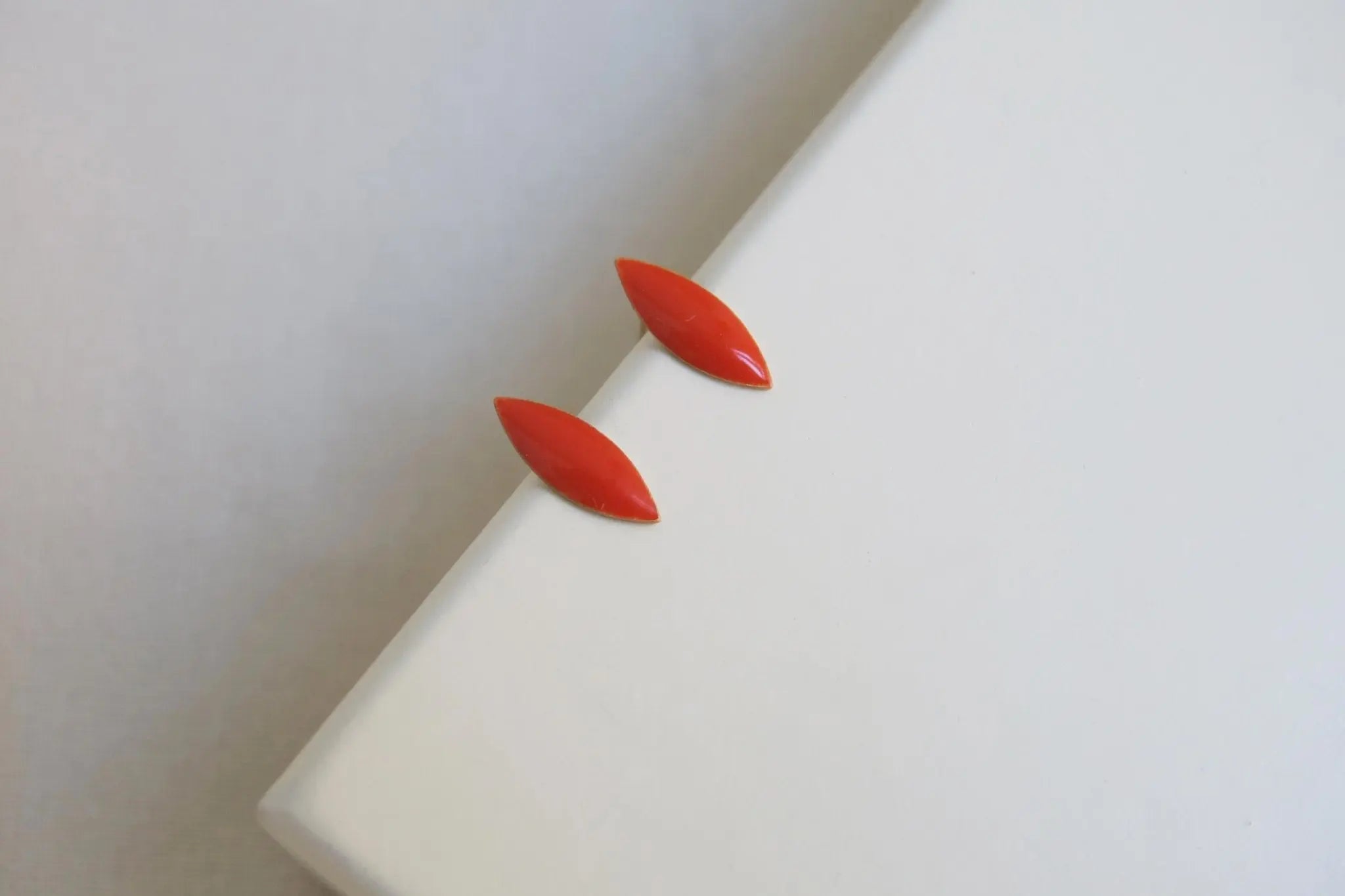 Minima Gold Stud Earrings Red - Dyrberg/Kern NZ