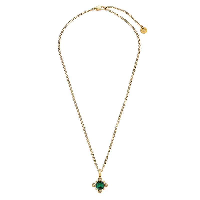 Rimini Gold Necklace - Emerald Green - Dyrberg/Kern NZ