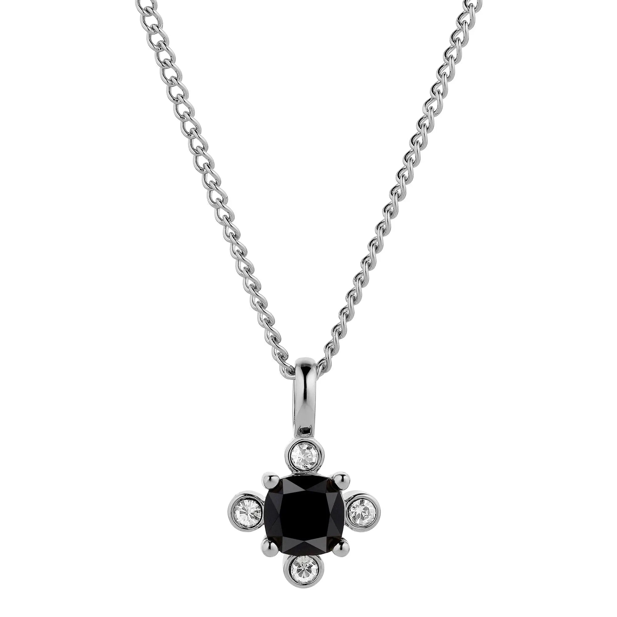 Rimini Shiny Silver Necklace - Black - Dyrberg/Kern NZ