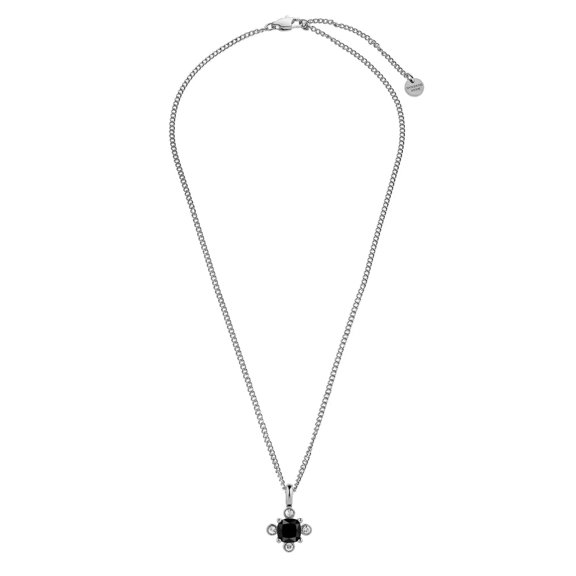 Rimini Shiny Silver Necklace - Black - Dyrberg/Kern NZ
