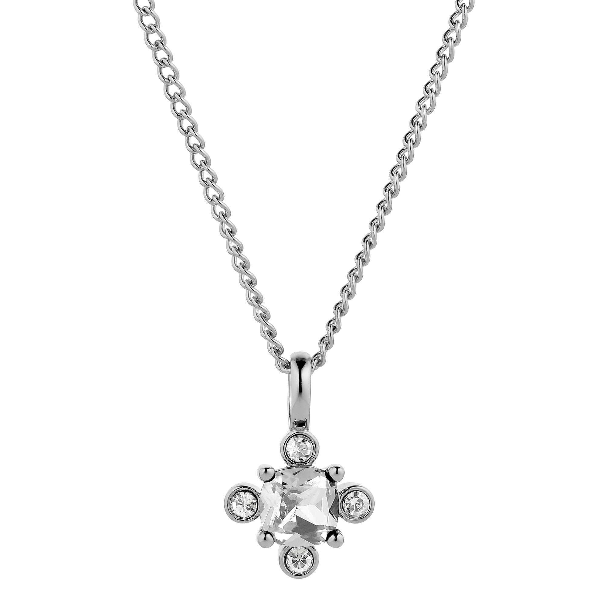 Rimini Shiny Silver Necklace - Crystal - Dyrberg/Kern NZ