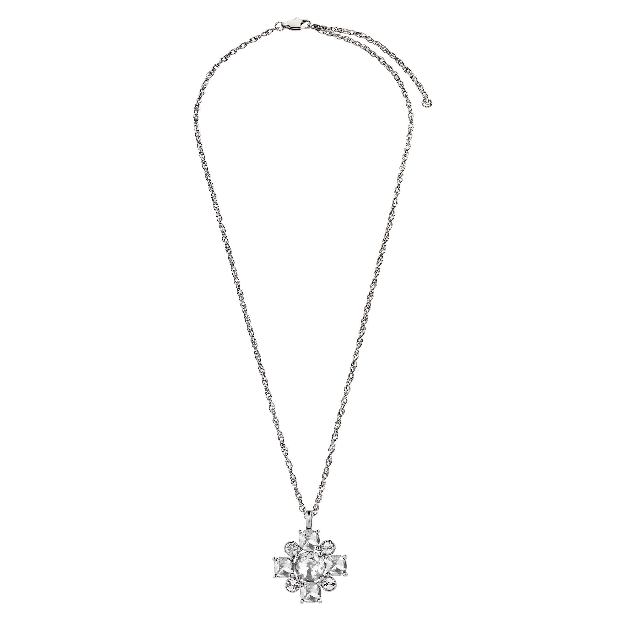 Sassi Shiny Silver Necklace - Crystal - Dyrberg/Kern NZ