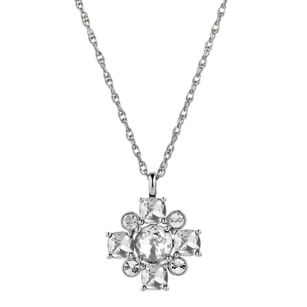 Sassi Shiny Silver Necklace - Crystal - Dyrberg/Kern NZ