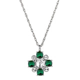 Sassi Shiny Silver Necklace - Emerald Green - Dyrberg/Kern NZ