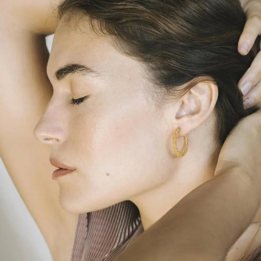 STARDUST LARGE GOLD HOOP EARRINGS - Dyrberg/Kern NZ