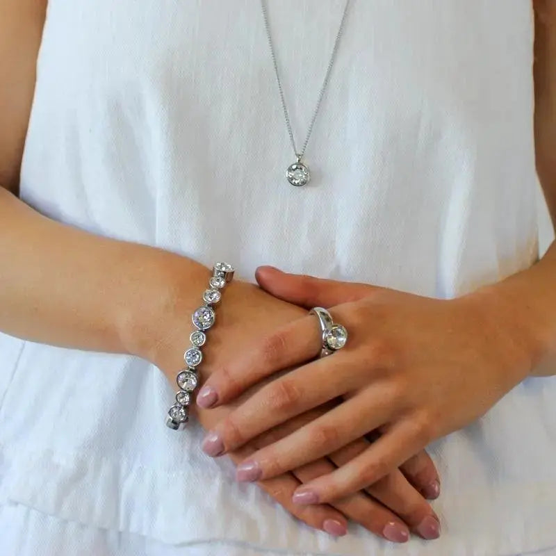 Strength Shiny Silver Interchangeable Ring Topper - Light Blue - Dyrberg/Kern NZ