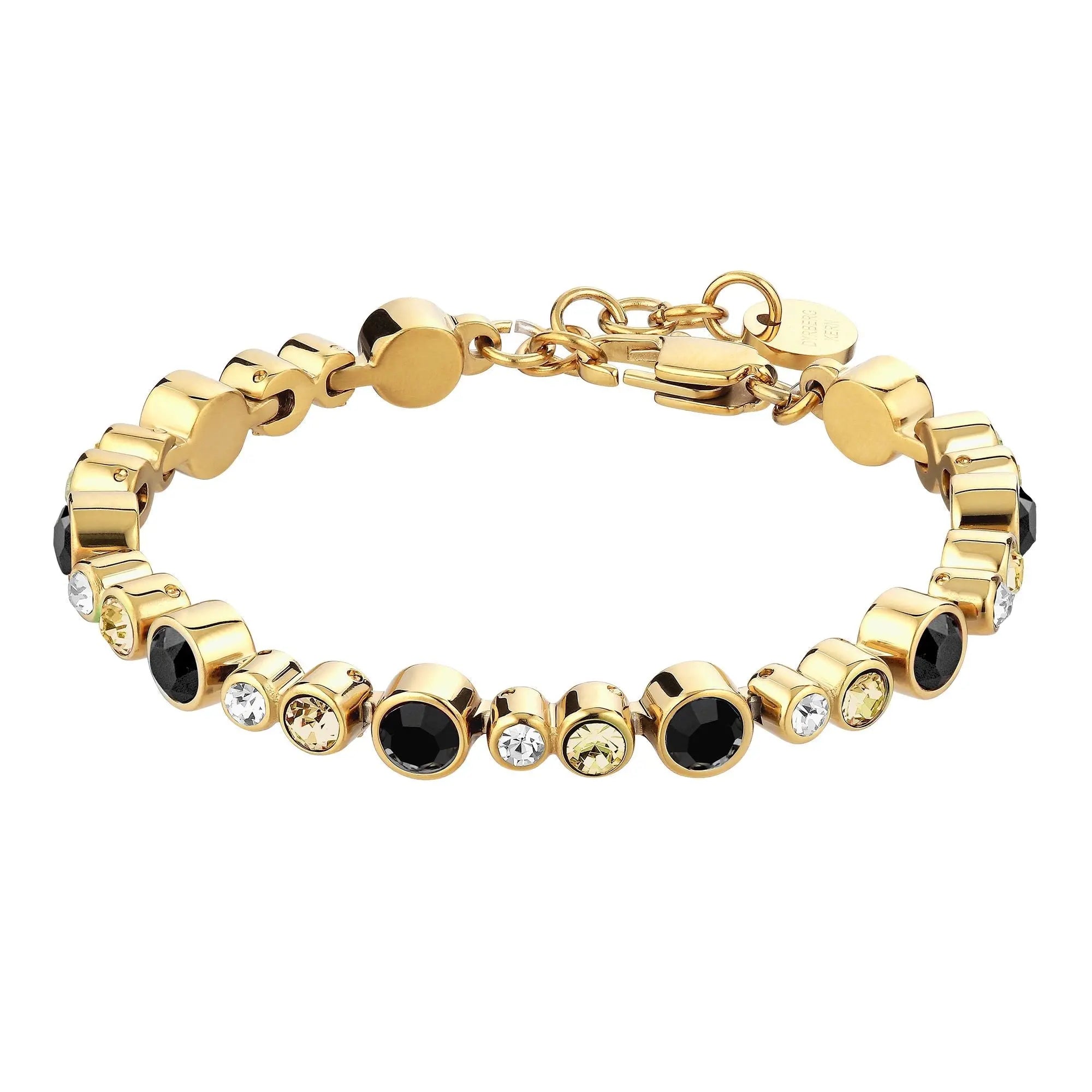 Teresia Gold Tennis Bracelet - Golden / Black - Dyrberg/Kern NZ