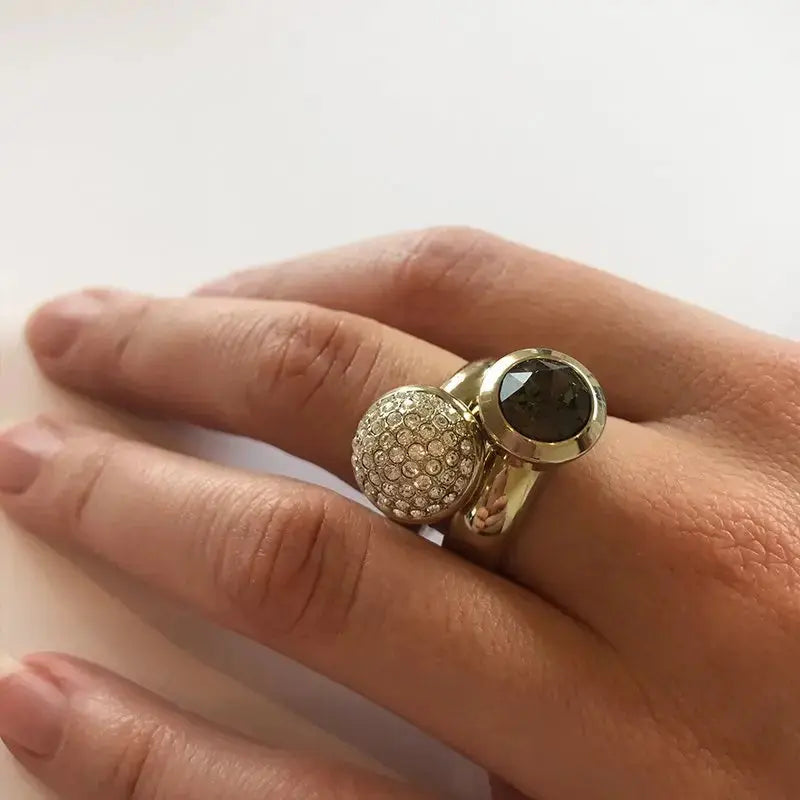 Unity Gold Interchangeable Ring Topper - Light Colorado Topaz - Dyrberg/Kern NZ