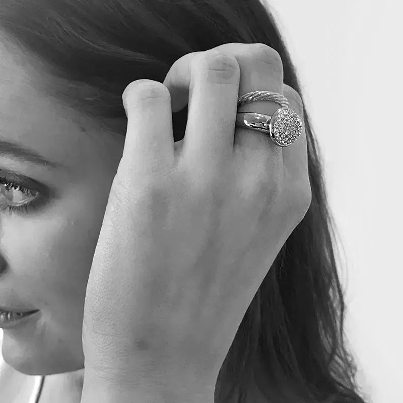 Unity Shiny Silver Interchangeable Ring Topper - Light Blue - Dyrberg/Kern NZ