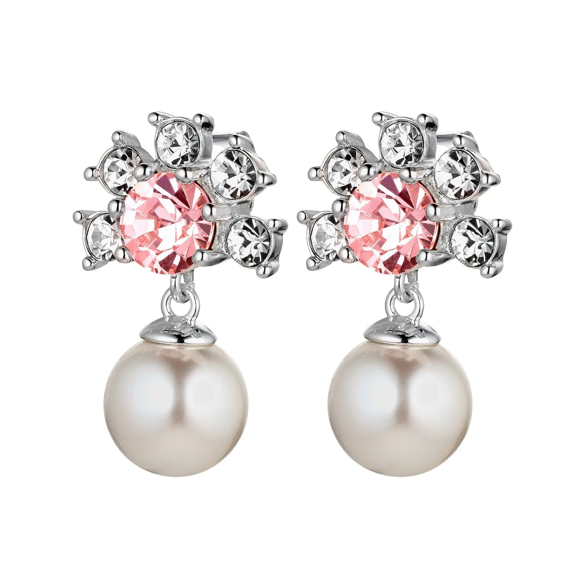 Veronica Shiny Silver Earrings, Rose - Dyrberg/Kern NZ