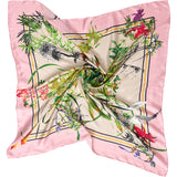 Asian Garden Silk Scarf, Pink