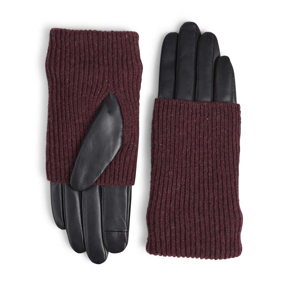 Helly Glove, Black with Burgundy Markberg NZ