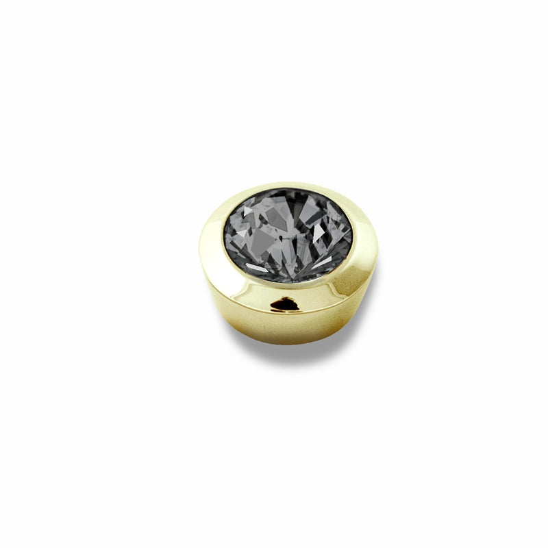 Strength Gold Interchangeable Ring Topper - Grey