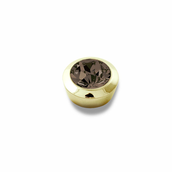 Strength Gold Interchangeable Ring Topper - Smoke