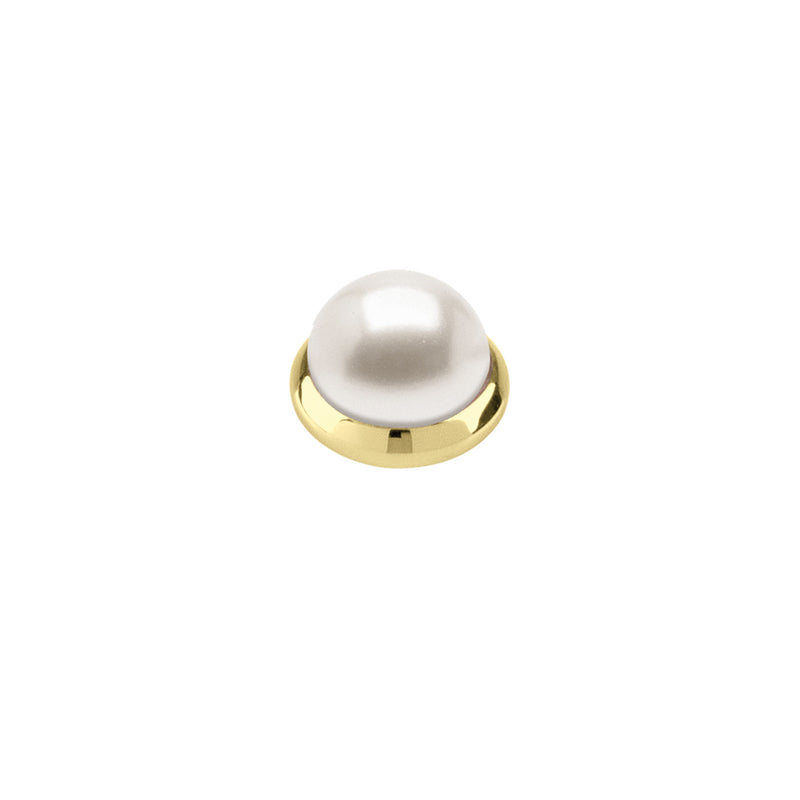 Bud Gold Interchangeable Ring Topper - White Pearl