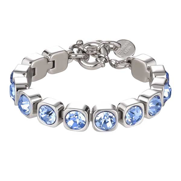 Conian Shiny Silver Tennis Bracelet - Light Blue