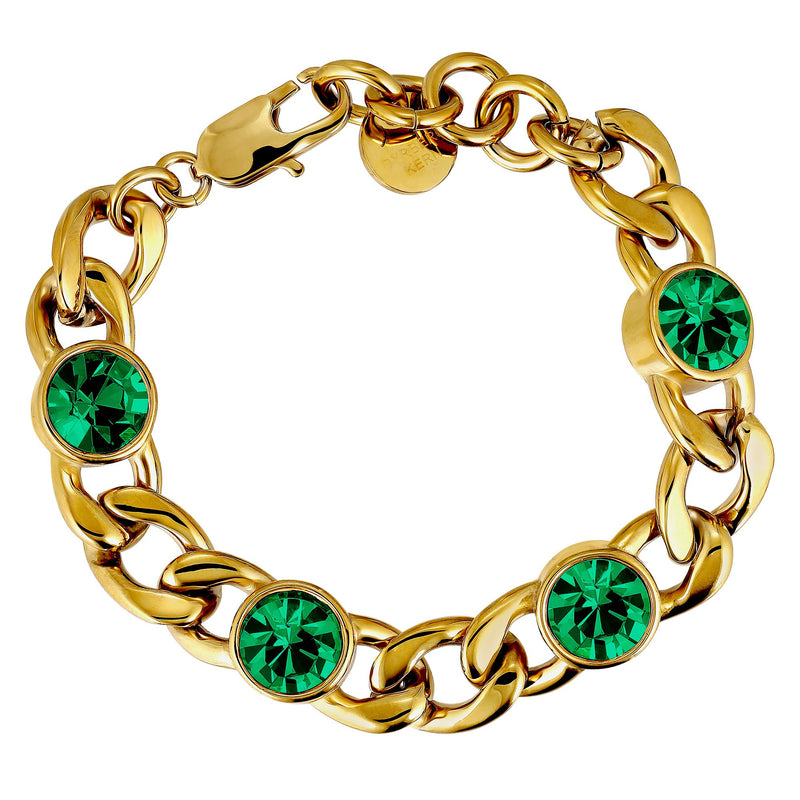 Ariane Gold Bracelet - Emerald Green