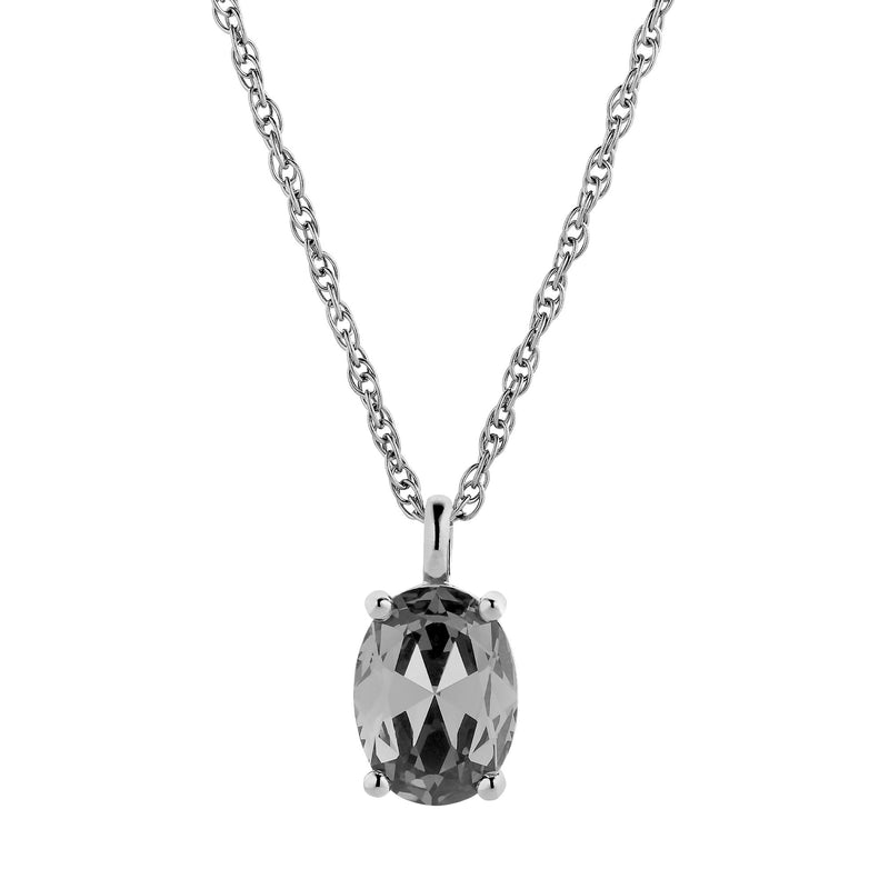 Barga Shiny Silver Necklace - Grey